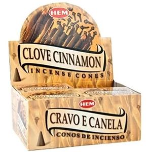 HEM - clove cinnamon - kruidnagel - kaneel - wierookkegels - wespen - doos 12 stuks