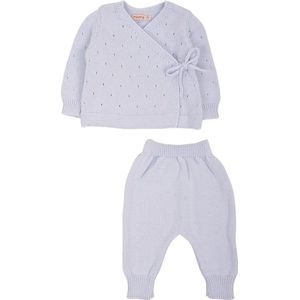 Minora Newborn Baby Kleding Set - Jongens en Meisjes - 2 Delig pakje - 6/9 Maanden- Kraamcadeau - Babyshower-Newborn overalls winter- Blauw- Sinterklaas