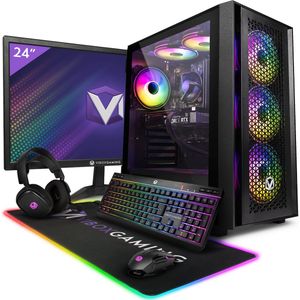 Vibox II-116 Complet Game PC • 24"" Monitor • Intel Core i5 10400F 4,3 GHz • Nvidia RTX 4060 8 GB • 16 GB RAM • 1 TB NVMe M.2 SSD • Windows 11 • WiFi