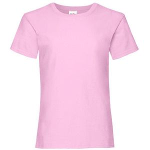 Fruit Of The Loom Meisjes Kinder Valuegewicht T-shirt  Korte Mouwen (2 stuks) (Licht Roze)