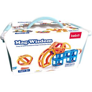 KEBO magnetisch speelgoed - magnetic tiles - magnetische tegels - magnetische bouwstenen - constructie speelgoed - montessori speelgoed - XXL SET- 258pcs KBT-258