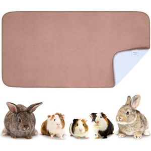 VANESTE Bodembedekking Knaagdieren en Konijnen - Cavia Fleece Liner met Antislip dots - Strooiselmat - Stofvrij - Wasbaar - 120x60 cm - Bruin - 1 Stuk