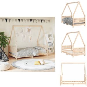 vidaXL Kinderbedframe - Kinderbedframes - Kinderbed - Peuterbed - Kinderbedframe 80x160 cm massief grenenhout