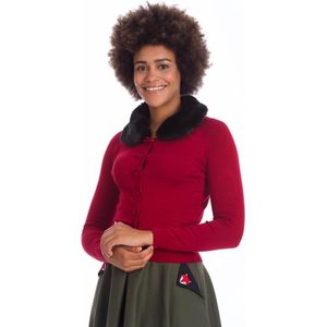 Dancing Days - BOW DREAMING Cardigan - L - Bordeaux rood