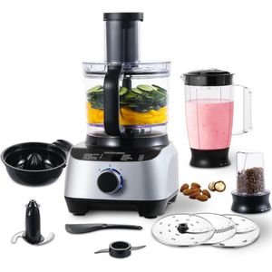 Zavira® Keukenmachine - Keukenrobot - Mixer - Mengkom van 3,5 liter - 1,5 l mixer - Zilver