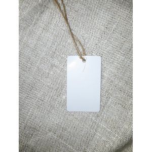 20 Witte Cadeaulabels - Rechthoekige Label Blanco - Kartonnen Labels Met Jute Touwtje 20 cm - Kartonnen Etiketten