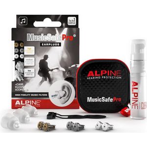 Alpine MusicSafe Pro - Muziek Oordoppen - Gehoorbescherming voor muzikanten, DJ's en geluidtechnici - 3 verwisselbare filters 16dB/19dB/22dB - Geschikt voor Festivals, Events en Concerten - Transparant