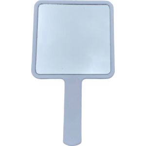 Make-Up Spiegel / Handspiegel met Handvat - Wit - Klein - Compact - Handzaam - 8,0 X 8,0 cm Spiegeloppervlak