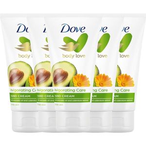 Dove Body Love – Handcrème – Invigorating Care – Avocado-olie & Calendula – Voor droge huid – 75 ml – 5-pack