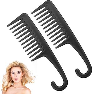 Gsedaox- Professionele Haarkam-Licht - Met extra brede Tanden- Met Ophangoog- Antistatatisch- Kam-Barbierskam- Zwart