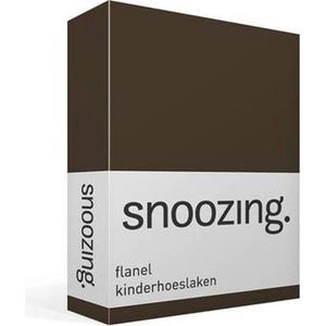 Snoozing - Flanel - Kinderhoeslaken - Junior - 70x140/150 cm - Bruin