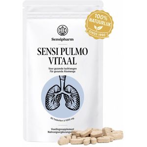 Sensipharm Sensi Pulmo Vitaal - Voedingssupplement voor Longen en Luchtwegen. Bij Hoesten, Astma, Bronchitis, Kortademigheid - Natuurlijk - 90 Tabletten à 1000 mg