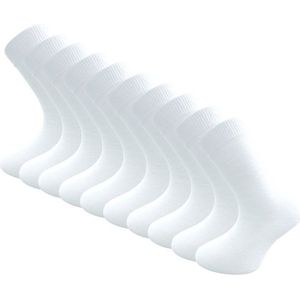 10 paar Kindersokken - SQOTTON® - Wit - Maat 19-22