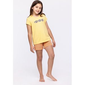 Woody pyjama meisjes/dames - lichtgeel - koala - 241-10-BST-S/607 - maat 140