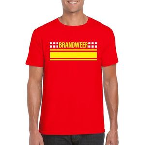 Brandweer logo rood t-shirt voor heren - Hulpdiensten verkleedkleding M