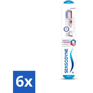 Sensodyne - Tandenborstel - Gevoeligheid & Tandvlees - Tandvlees Versterkend - 1 tandenborstel - Voordeelverpakking - 6 stuks