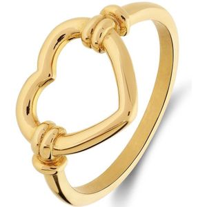 Zilveren goldplated ring met hartjes | Lucardi-BE