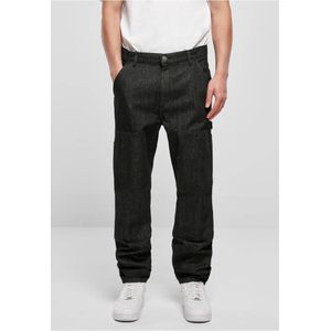Urban Classics - Double Knee Jeans Broek rechte pijpen - Taille, 36 inch - Zwart