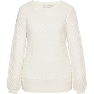 Usha - Pullovers - Wolwit - Effen - Lange Mouw - Normale Pasvorm