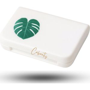Cabantis®Mini-Pillendoos – Compact Medicijndoosje – Pill Organizer Reisformaat -Leaf (Blad)
