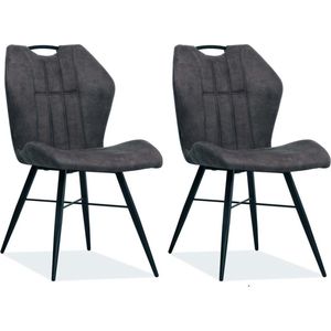 MX Sofa Eetkamerstoel Scala luxor kleur: Antraciet (set van 2 stoelen)