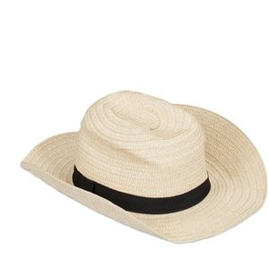 Relaxdays panamahoed - strohoed vrouwen - fedora hoed - stro hoed heren - beige
