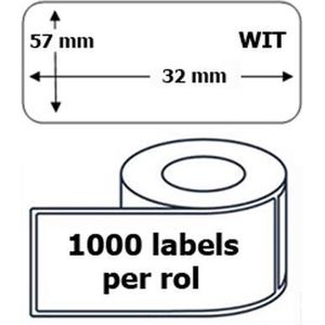 25x Dymo 11354 compatible 1000 labels  / 57 mm x 32 mm / wit / papier