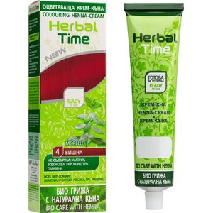 HERBAL TIME Morello #4 - Natuurlijke Henna Haarverf Zonder Ammoniak, PPD, Peroxide, Waterstofperoxide - 75ml