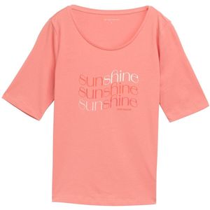 TOM TAILOR - Shirt - Koraal - Jersey - Ronde Hals - Driekwart Mouw