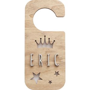 Deurhanger hout - babykamer - kinderkamer - maak je eigen deurhanger - hout met witte letters - Vintiun