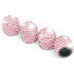 Universele Kristallen Diamant Ventieldoppen Voor Auto En Fiets - 4 Stuks