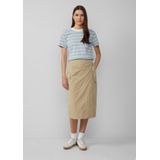 s.Oliver - A-lijn Rok - Lichtbruin - 3/4 Lengte - Gevoerde Zoom