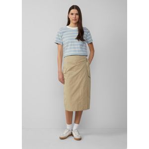 s.Oliver - A-lijn Rok - Lichtbruin - 3/4 Lengte - Gevoerde Zoom