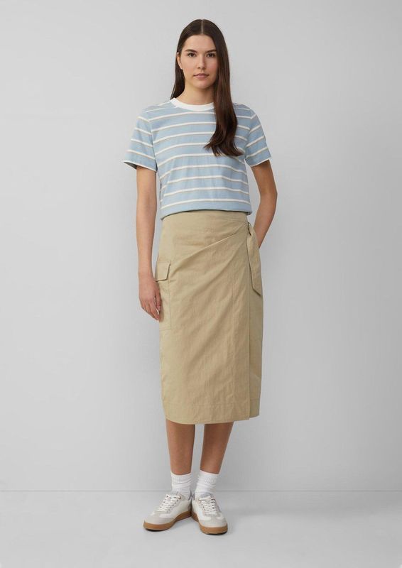 s.Oliver - A-lijn Rok - Lichtbruin - 3/4 Lengte - Gevoerde Zoom