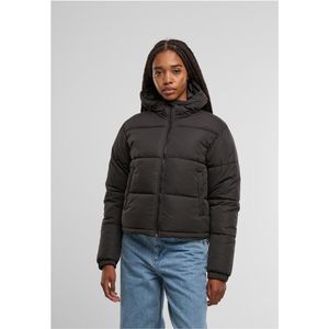 Urban Classics Ladies Peached Puffer Jacket With Hood Dames Winterjas - olijf - XS