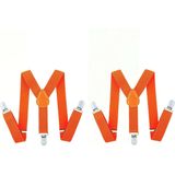 Haza 2x stuks oranje bretels voor volwassenen - Koningsdag - Oranje supporters