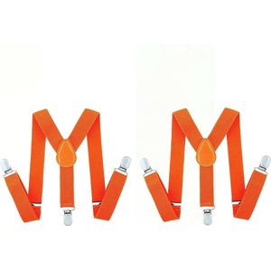 Haza 2x stuks oranje bretels voor volwassenen - Koningsdag - Oranje supporters
