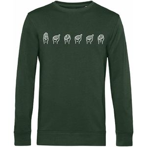 7431 - Sweater - Gebarentaal; Banaan-Forest Green-M