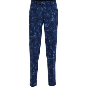 WE Fashion Heren slim fit pantalon met dessin