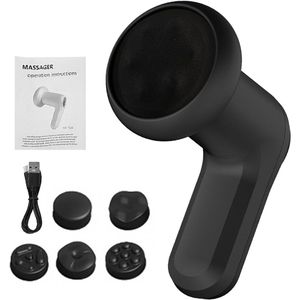 Handheld lymfedassager - maagvetmassager - Diepe weefselmassager met 5 hoofden - Draagbare elektrische lichaamsbeeldapparatuur voor vrouwen, volwassenen, mannen, moeder