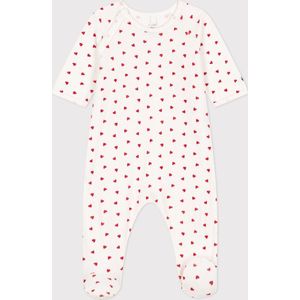 Petit Bateau Fluwelen babypyjama met hartjesprint Unisex Pyjamaset - Maat 74