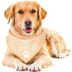 Honden bandana Baby Security de luxe geel met wit - hond - bandana - baby - security - geboorte - babyshower