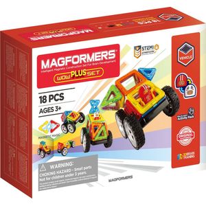 Magformers Wow Plus Set - bouwset 18 stuks- magnetisch speelgoed- speelgoed 3,4,5,6,7 jaar jongens en meisjes– Montessori speelgoed- educatief speelgoed- constructie speelgoed