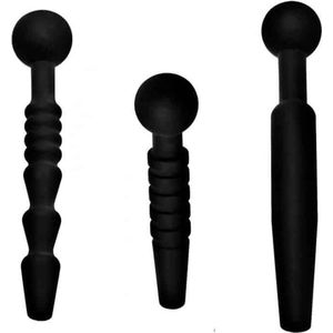 Master Series Dark Rods Siliconen Penis Plug Set - 3 stuks