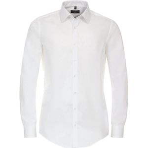 Redmond slim fit overhemd - popeline - wit - Strijkvriendelijk - Boordmaat: 35/36