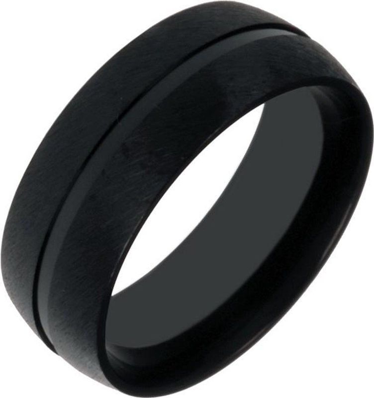 Zwarte stalen mannen ring-17mm