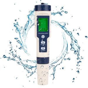 5-in-1 multifunctionele draagbare Waterkwaliteitstester - PH/zoutgehalte/TEM/TDS/EC - voor bewaking van waterkwaliteit. .