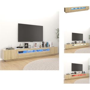 vidaXL TV-meubel - TV-meubel met LED-verlichting - 260x35x40 cm - Sonoma eiken - Kast