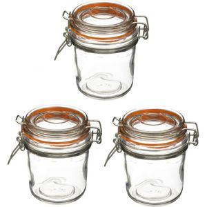 Set van 12x weckpotjes/voorraadpotjes glas met beugelsluiting - 330 ml