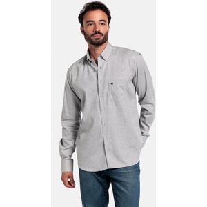 Giordano - Overhemd - Grijs Gemeleerd - Katoen